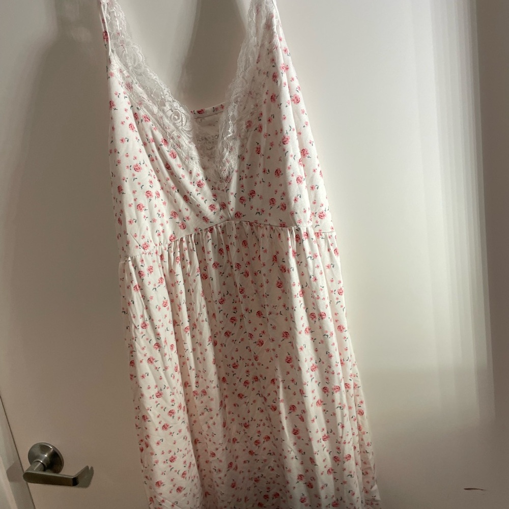 Torrid White and Pink Floral Pajama Dress
